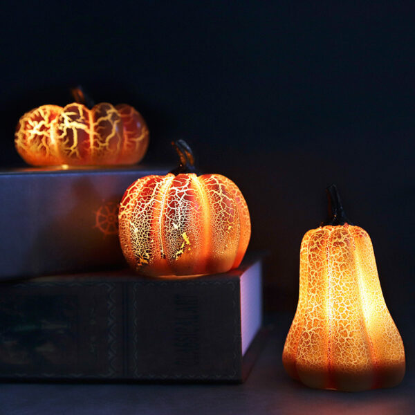 New Halloween Pumpkin Lantern Simulation Pumpkin LED Candle Lamp Resin Luminous Pumpkin - Image 7